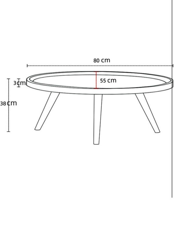 Wooden Coffee Table Mid-Century Modern Oval #m34 - Image 7