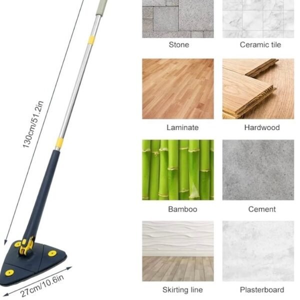 Cleaning Mop 360° Rotatable with 4 Replacement Pads - Image 2