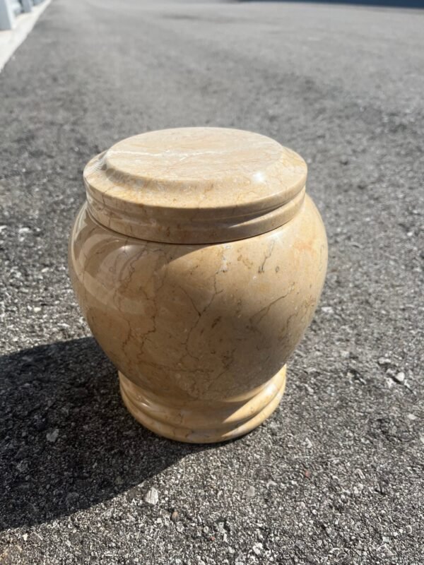 Everlasting Natural Beige Marble Cremation Urn for Ashes (Full Size/Adult) - Image 3