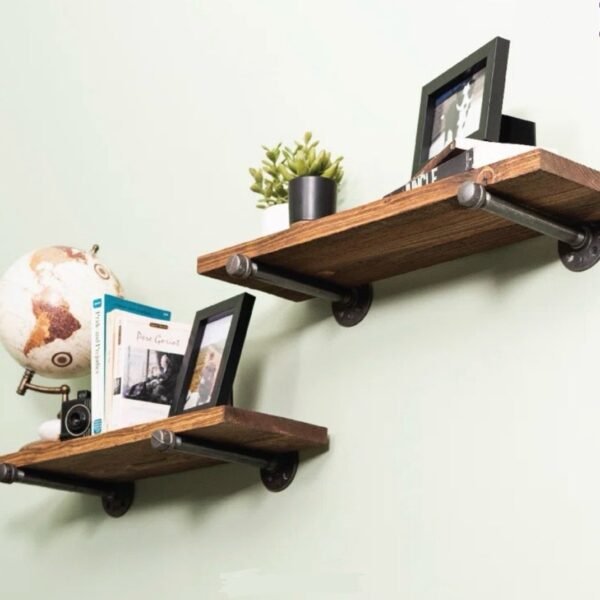 Hazle Solid Wood 24 inch Floating Shelf with Straight Brackets (Set of 2)