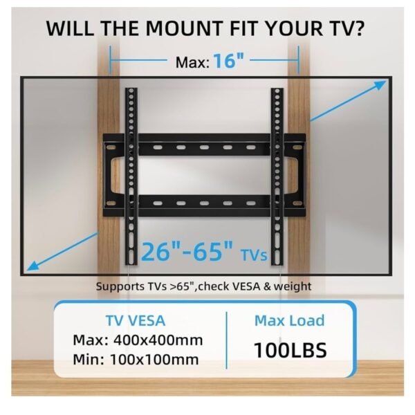 HOME VISION Fixed TV Wall Mount, - Image 2