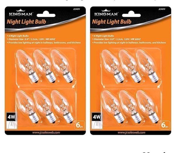 4W 120V Clear Night Light Bulbs