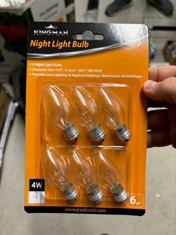 4W 120V Clear Night Light Bulbs - Image 3