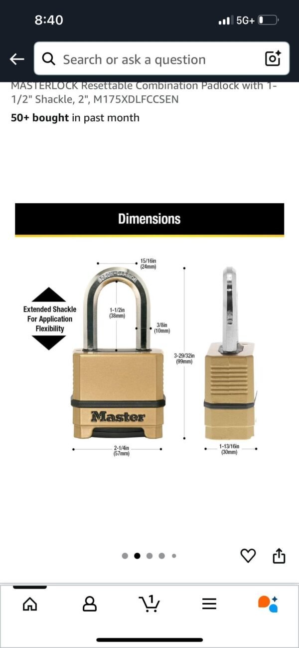 MASTERLOCK Resettable Combination Padlock - Image 2