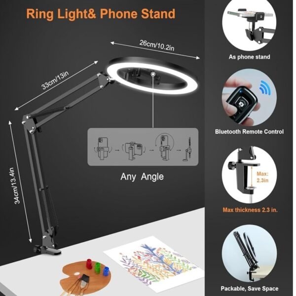 Desk Ring Light with Stand and Phone Holder - Image 2