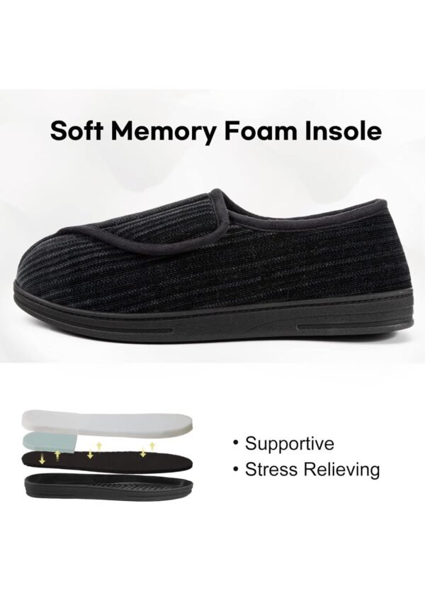 LongBay Men’s Memory Foam Diabetic Slippers - Image 2