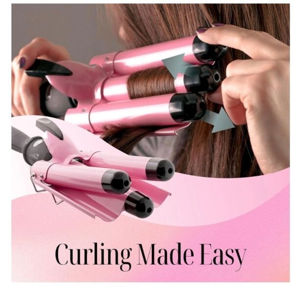 Alure Three Barrel Curling Iron Wand with LCD Temperature Display - Image 2