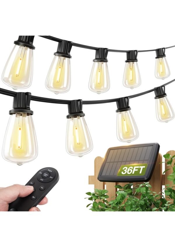 Addlon 36FT Solar Lights Outdoor Waterproof String Lights