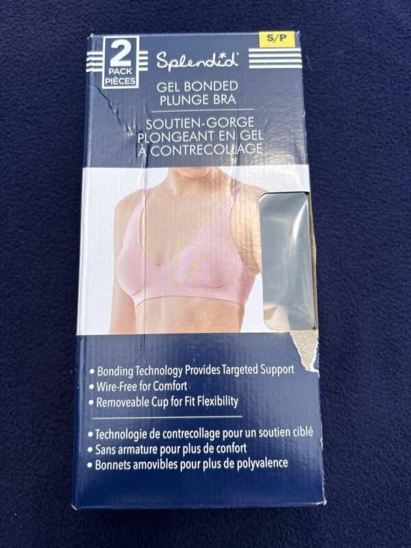 Splendid, gel bonded plunge bra, 2 pack, size S, tan and black