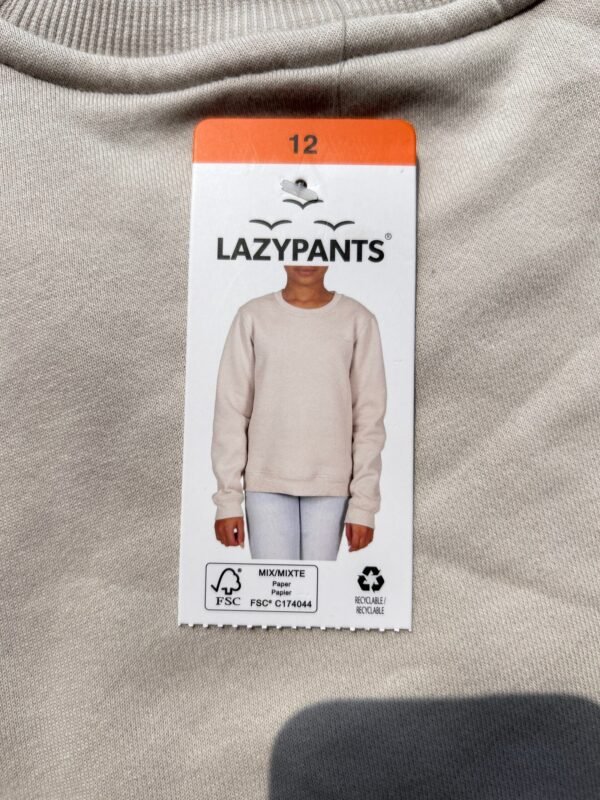 LAZYPANTS youth fleece crew, size 12 - Image 3