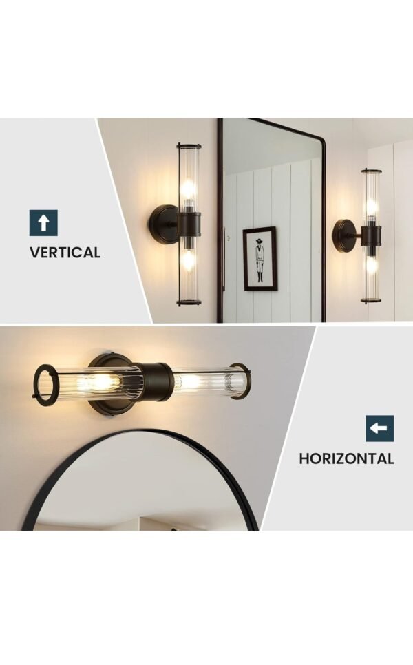 Linour Black Sconce Wall Lighting – 18.7in - Image 2