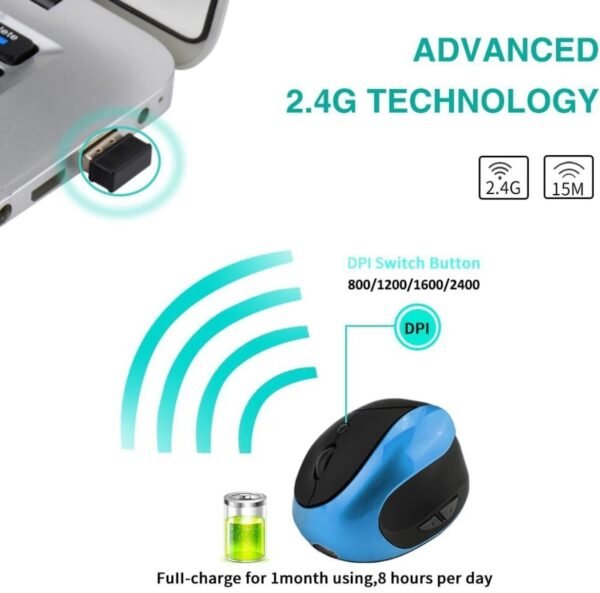 Wireless Mouse 2.4G Ergonomic – - Image 6