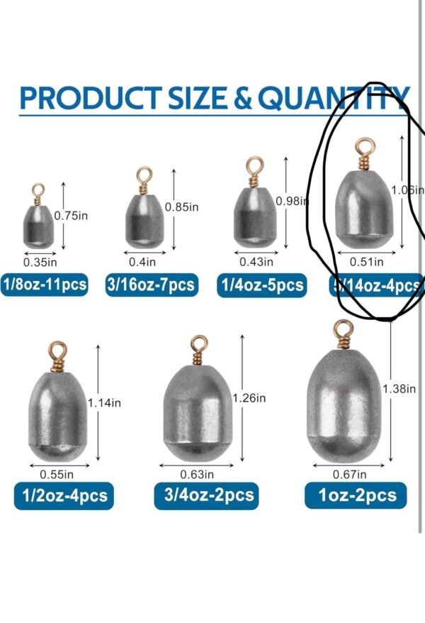 Fishing Weights Sinkers Kit 17Pc – - Image 2
