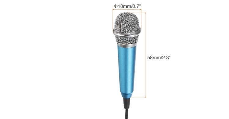1pc Blue Portable Vocal Microphone for Voice Recording and Singing